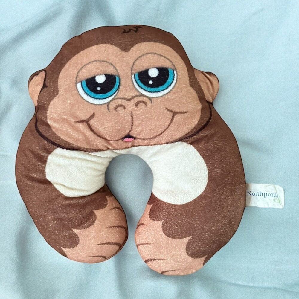 North Point Kids Animal Monkey Face Travel Kids Children Neck Pillow